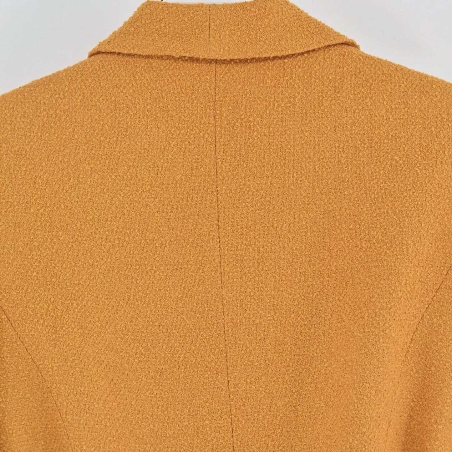 JONES NY Womens Tweed Wool Jacket Size 4 Petite Gold Yellow Belted Button Retro