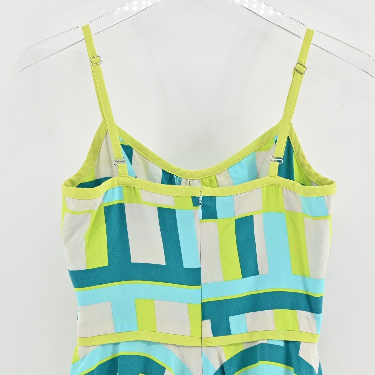 Amanda Uprichard Silk Mini Dress Size XS Geometric Retro Mod Playful Sleeveless