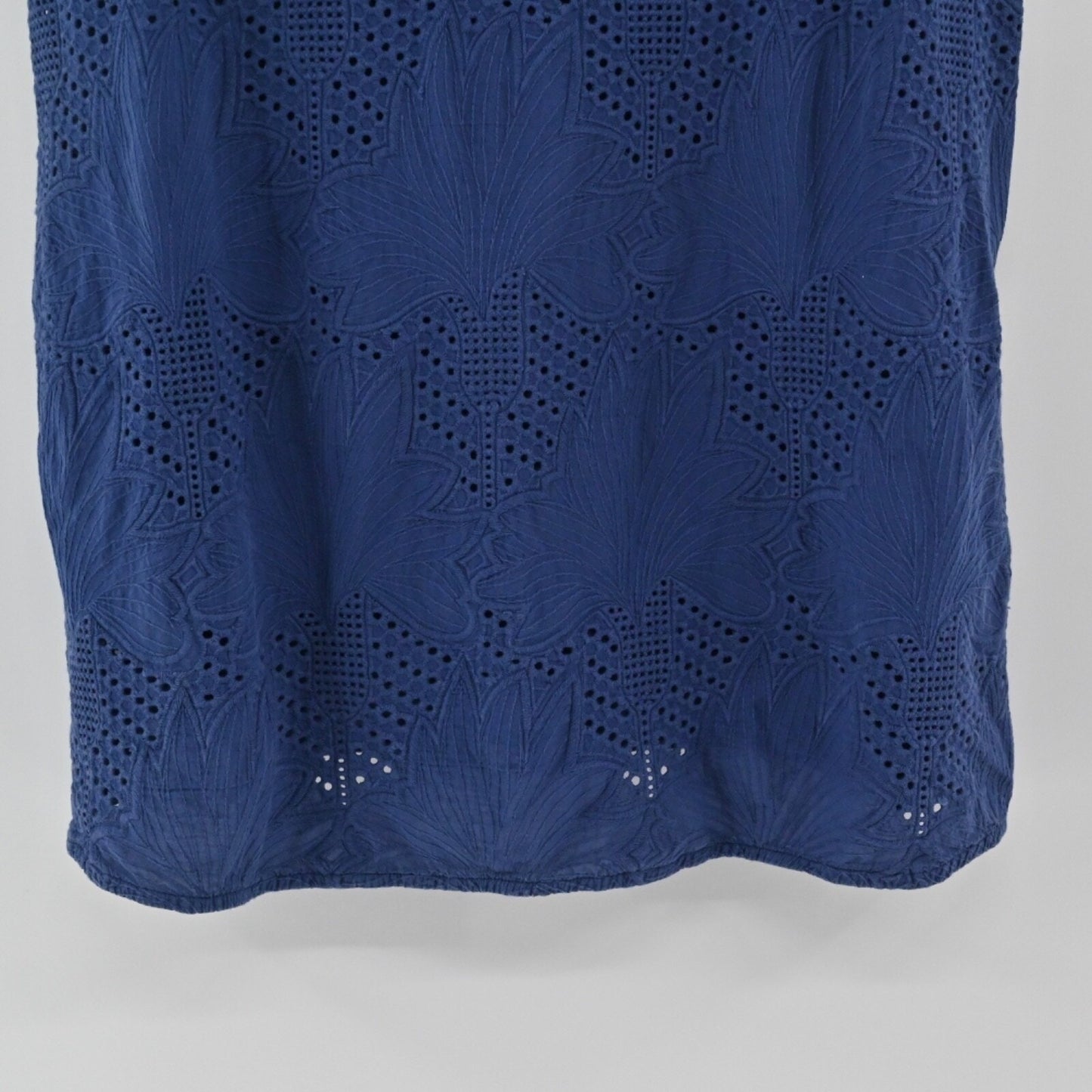 VINEYARD VINES Womens Embroidered Top Size S Blue Floral Eyelet Cotton Preppy