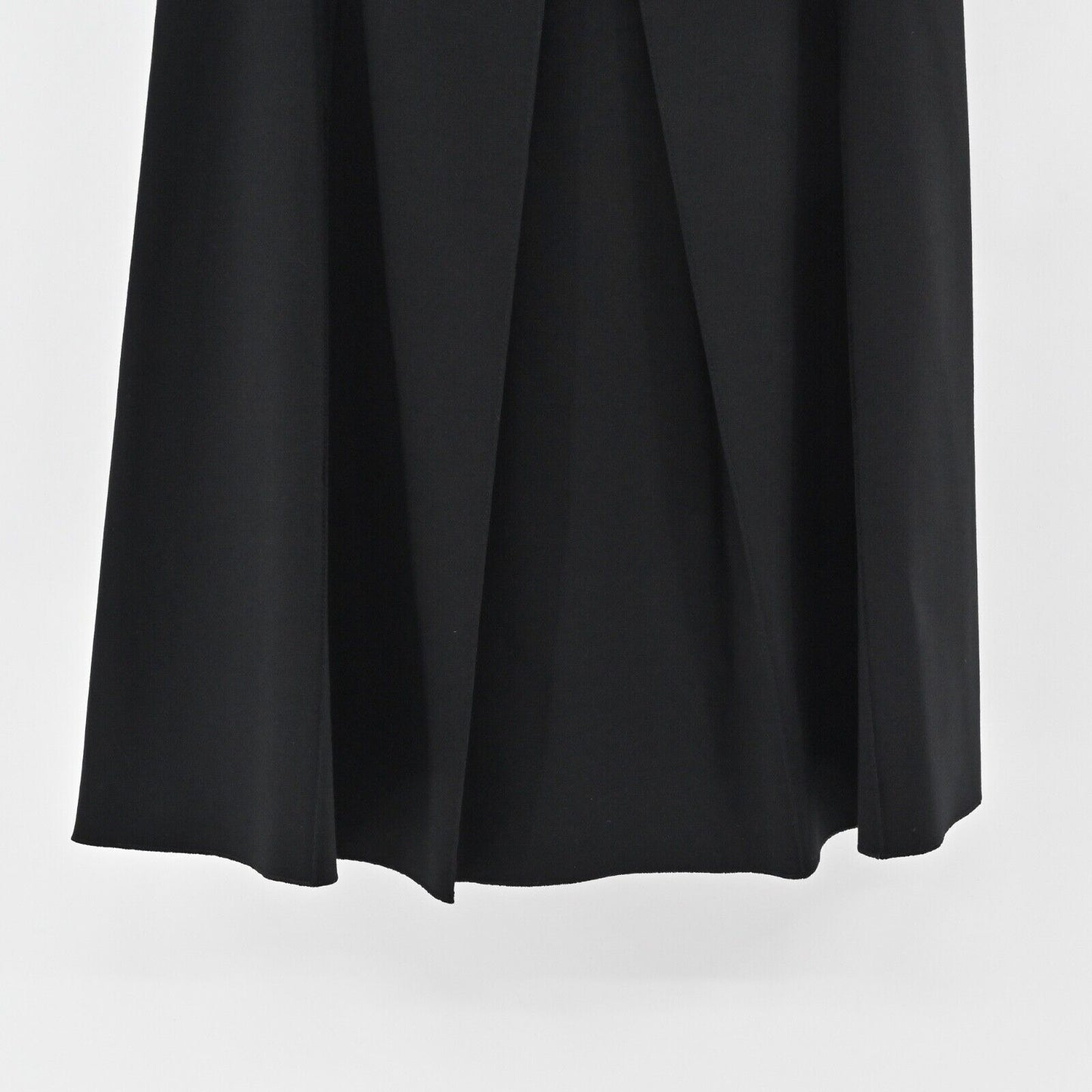 LES COPAINS Skirt Size 46 Black Knee Length Pleated A Line Jersey Stretch Retro
