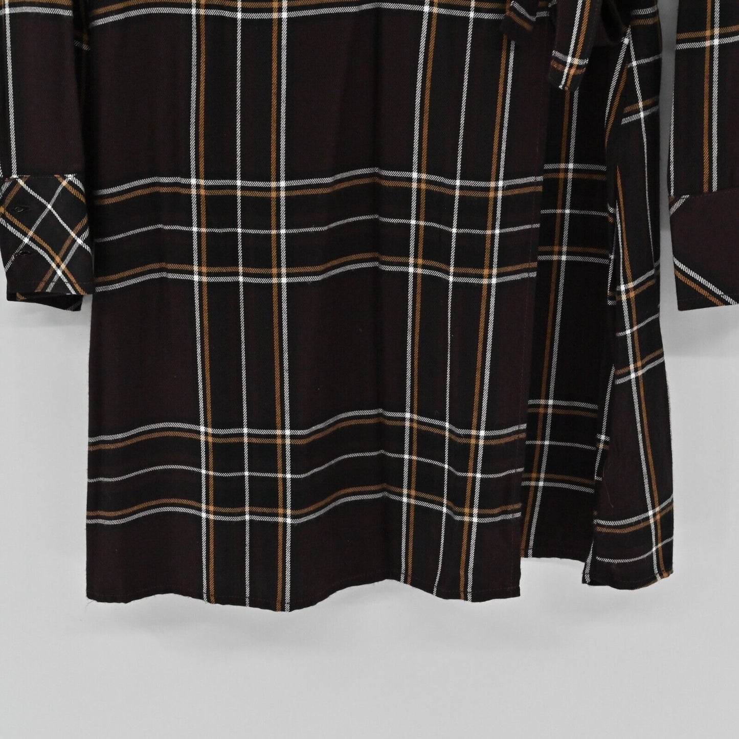 SANCTUARY Dress Womens Size 6 Upbeat Plaid Print Faux Wrap Long Sleeve VNeck