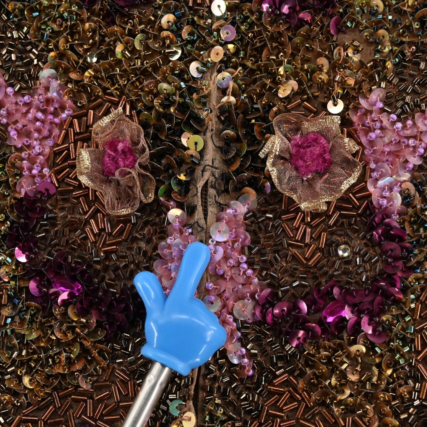 Vtg 60s Victoria Royal Beaded Evening Gown Dress Size 10 Silk Purple Taffeta Bow