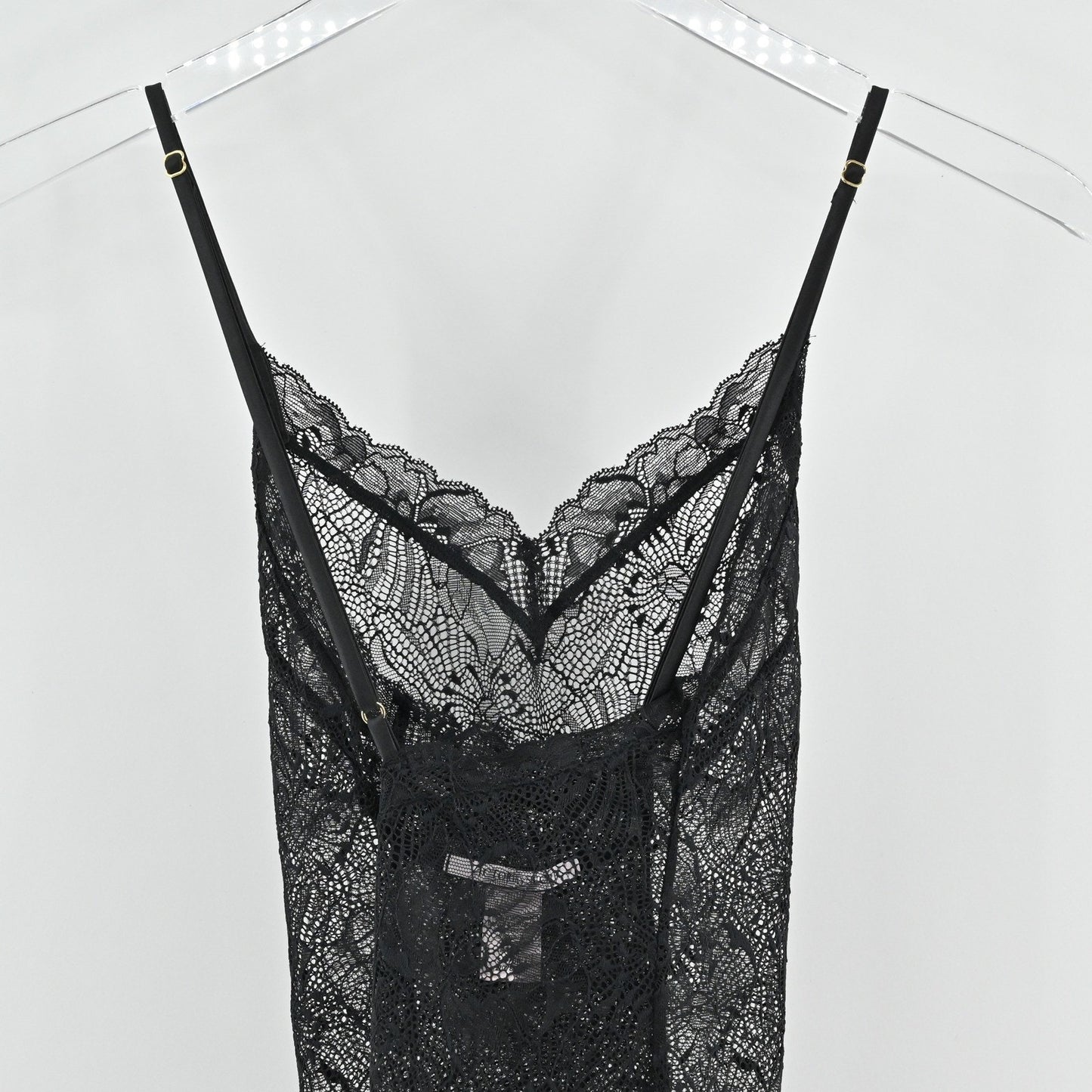 Victorias Secret Black Lace Mini Dress Sz S Halter Dark Romantic Sheer Lingerie