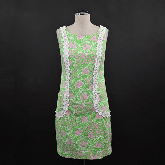 LILLY PULITZER Dress Size 2 Liz Sleeveless Shift Cabana Pink Sunnyside Vacation