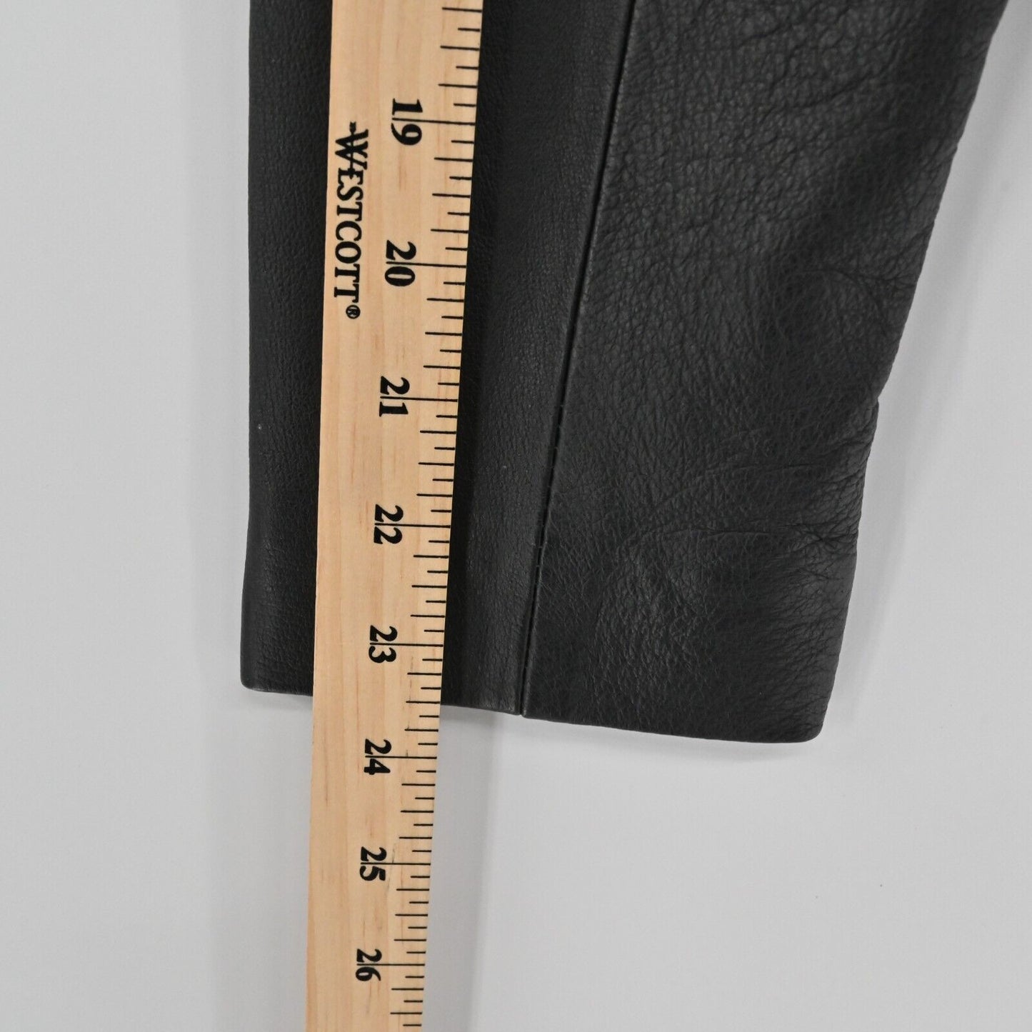 Vtg SERGIO VADDUCCI Jacket Womens Size M Black Leather Long Sleeve Short Zip Up