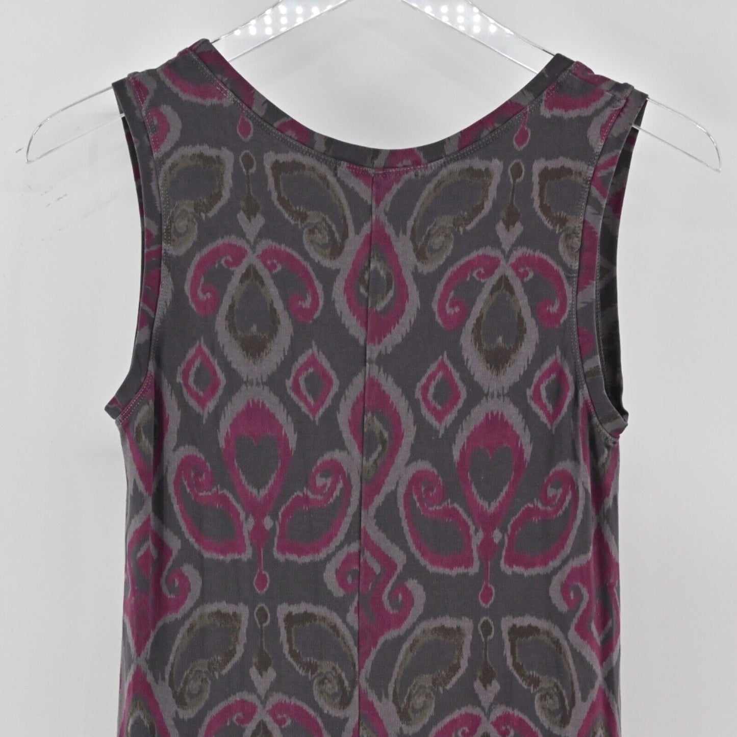 FRESH PRODUCE Dress Womens Size XS Gray Pink Maxi Tank Ikat Print Boho Beach USA