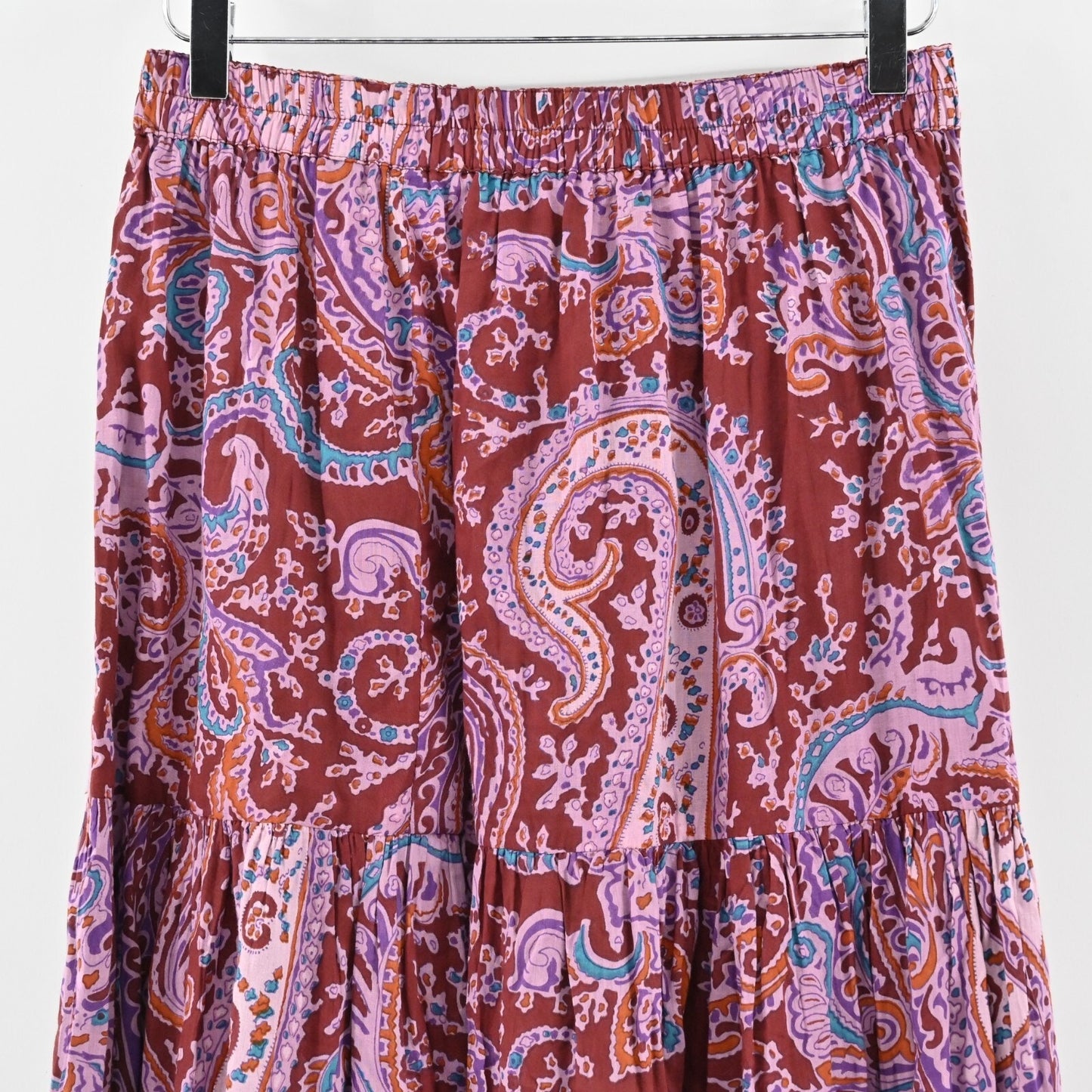 Exclusively for Signals Skirt Size M Tiered Maxi Cotton Multicolor Paisley Boho