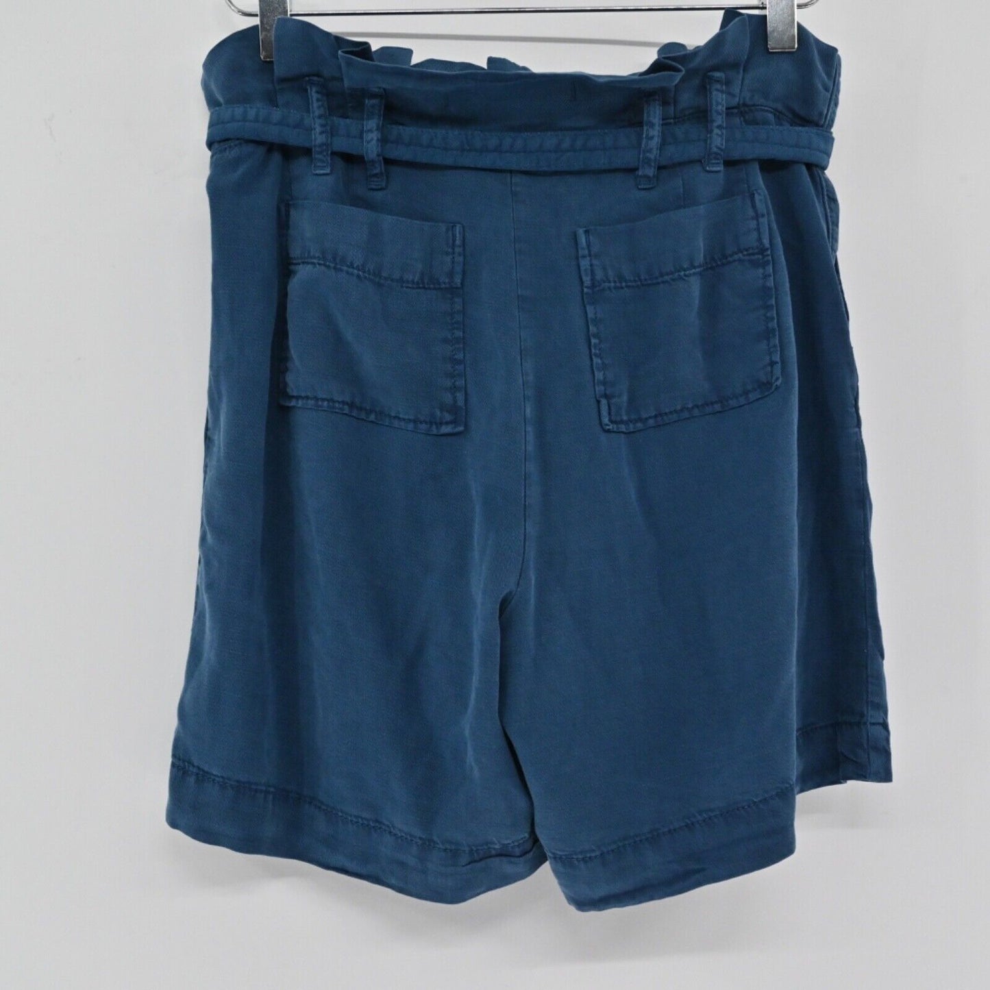 ANTHROPOLOGIE Shorts Womens Size 4 Blue Cotton Tie Paperbag Waist High Rise Rhys