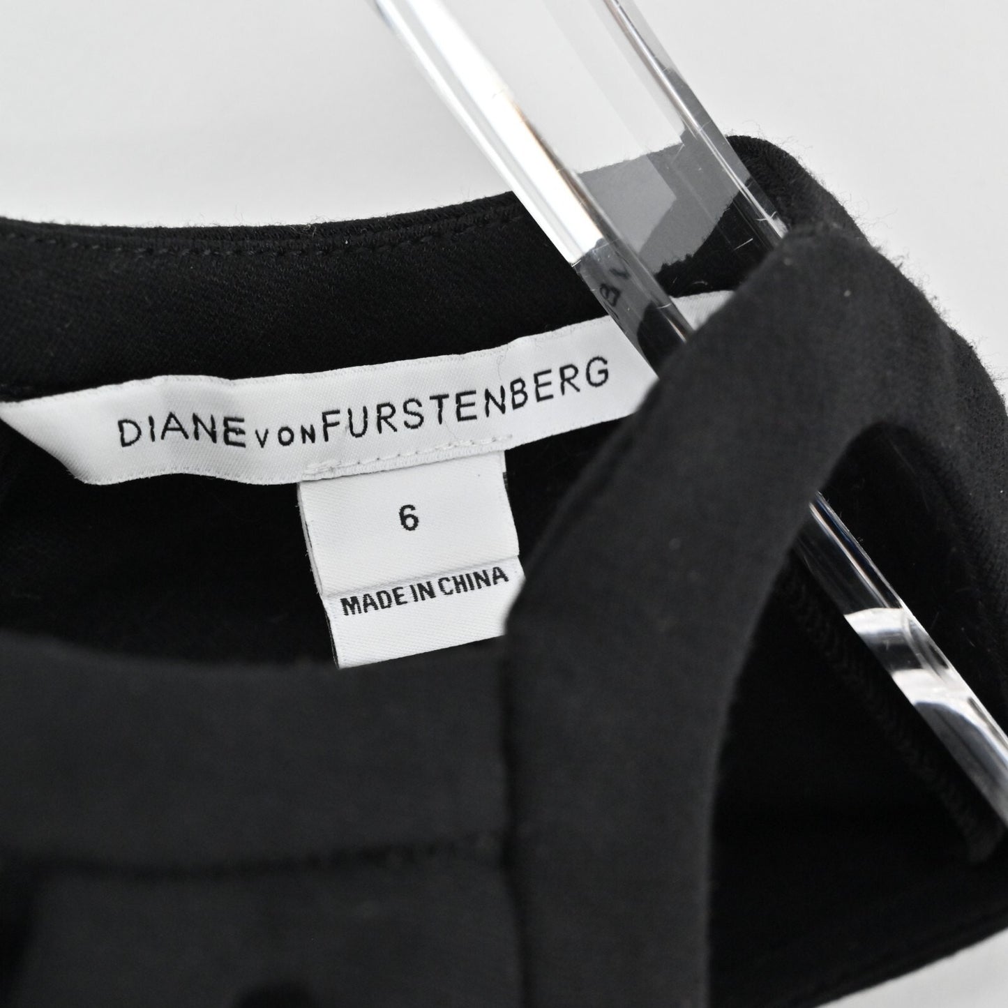 DIANE VON FURSTENBERG Amy Dress Size 6 Black Cut Out Sleeveless Classic Mini DVF