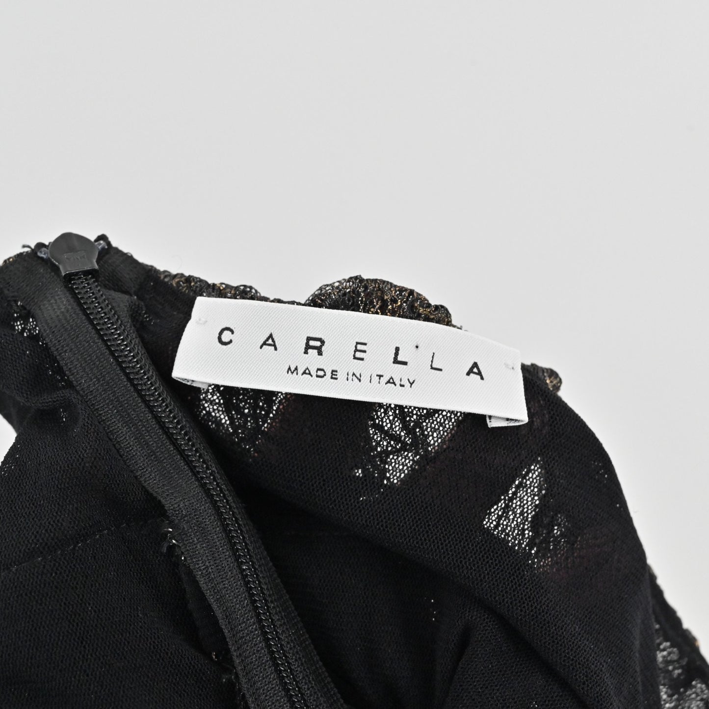 Carella Whimsigoth Gown Sz 8 Metallic Lace Grunge Halter Peplum Sleeveless Dress