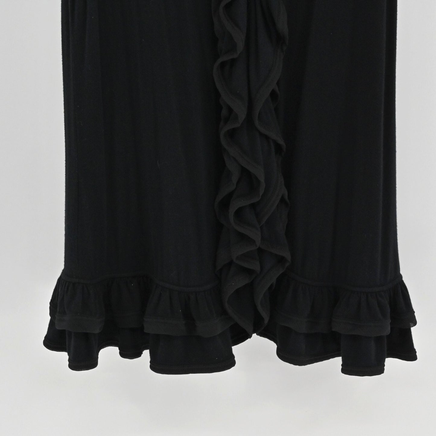 VIVIENNE TAM Womens Black Ruffle Top Size XL Blouse Sleeveless Button Front