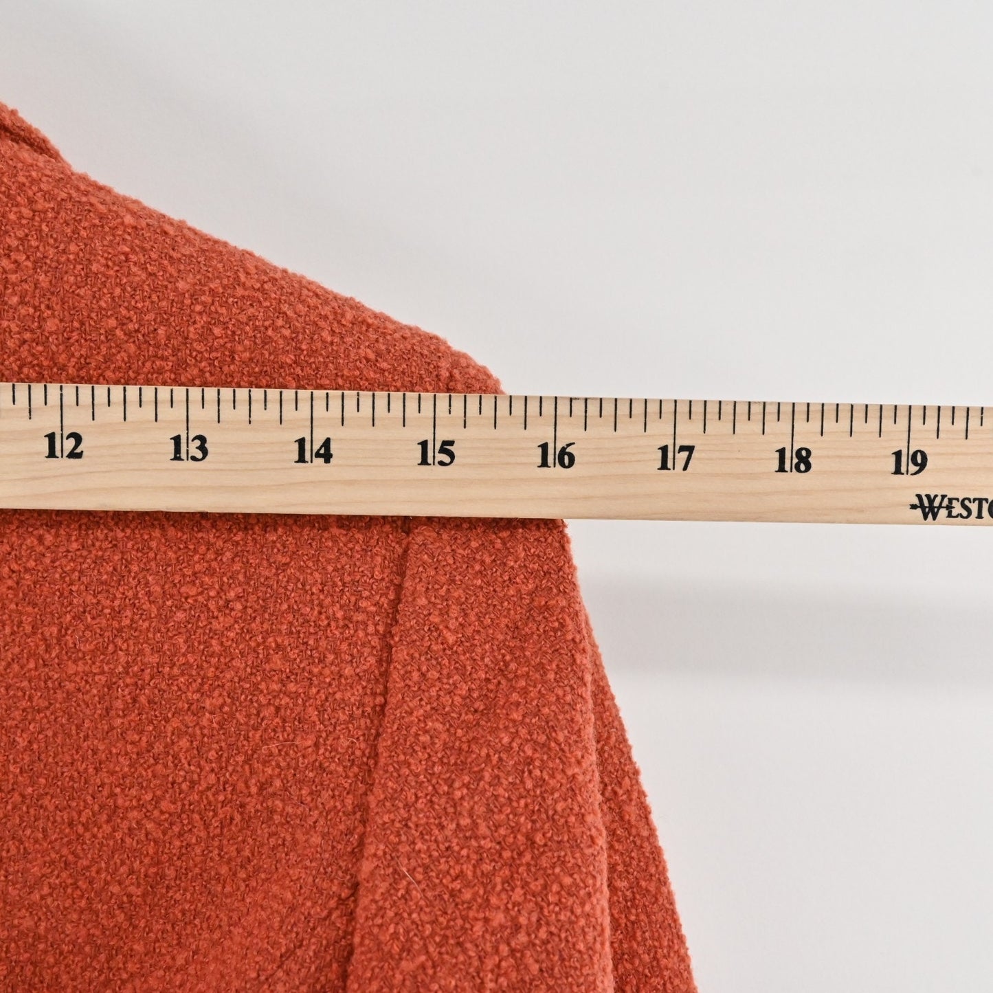 JONES NY Womens Wool Tweed Jacket Size 4 Red Orange Belted Button Retro Collared