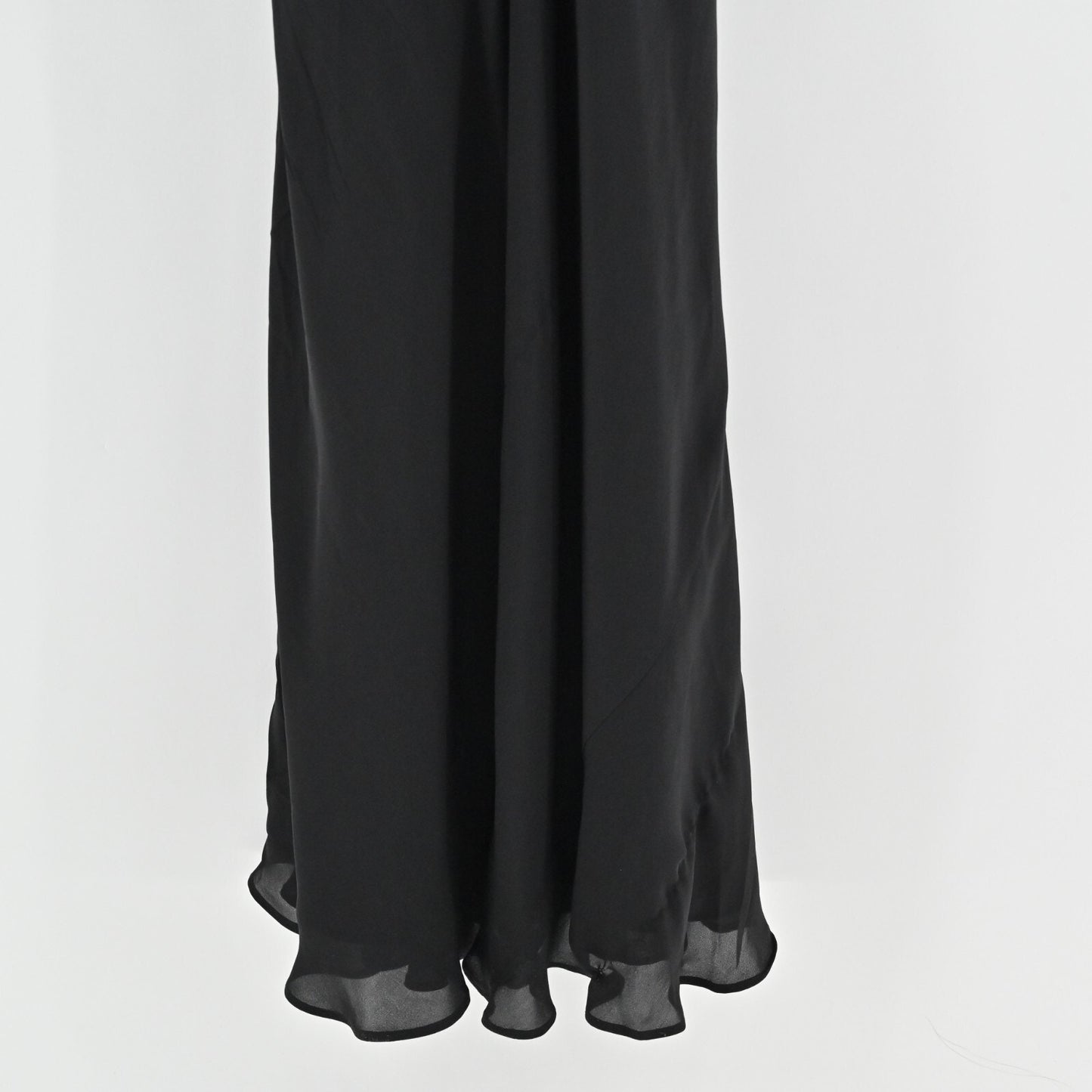 REISS Adella Dress Size 2 High Neck Black Silk Sleeveless Overlay Classic Maxi
