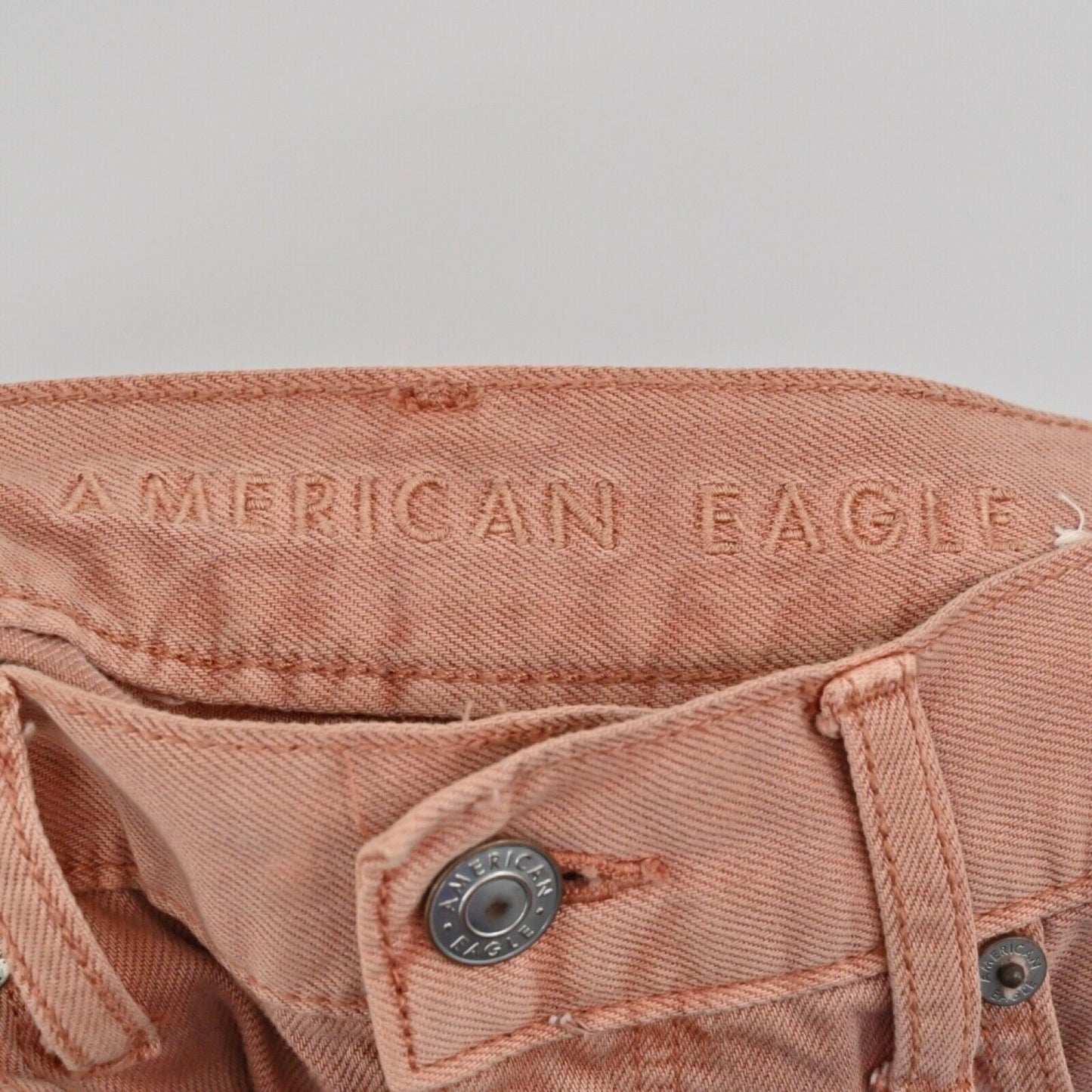 AMERICAN EAGLE Jeans Womens Sz 6 Blush Pink High Rise Wide Leg Crop Raw Hem Boho