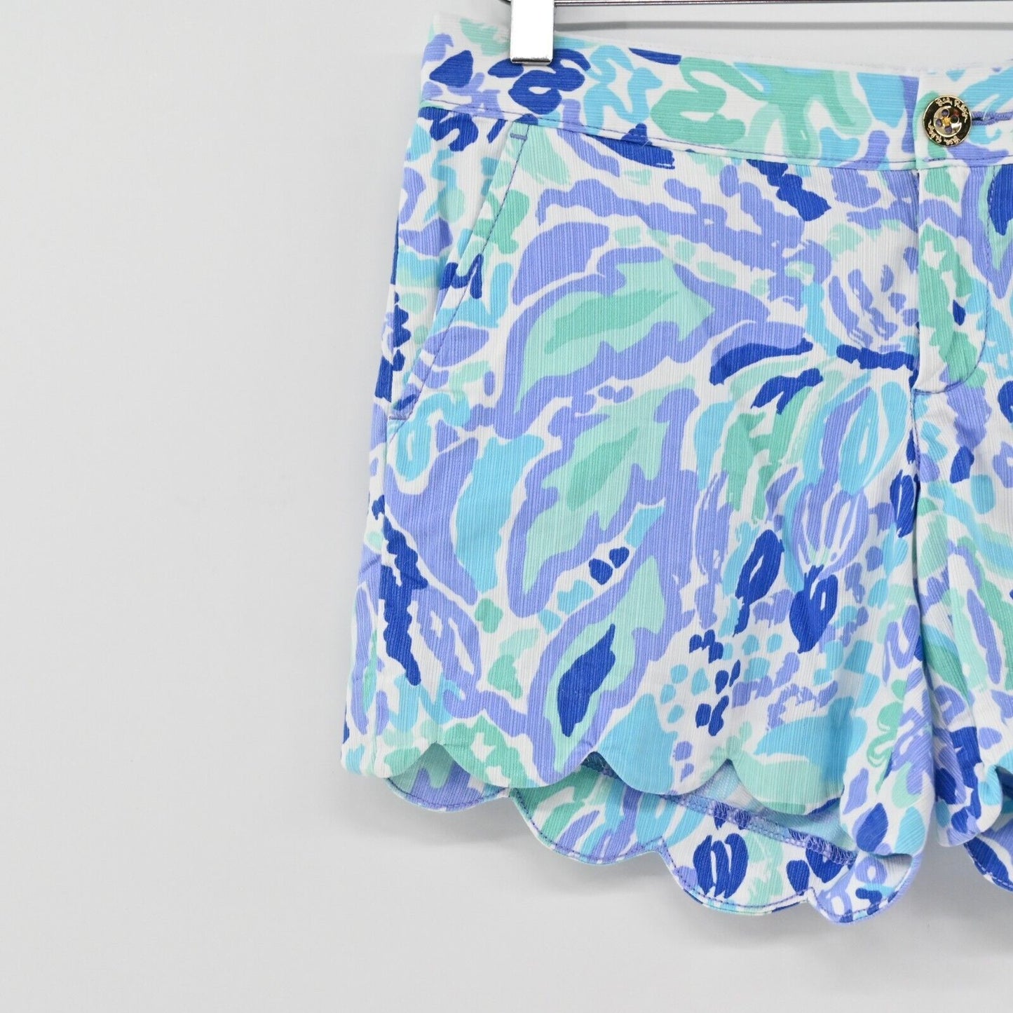 LILLY PULITZER Shorts Womens Size 0 Buttercup Scalloped 5" Lilac Nice Ink Print