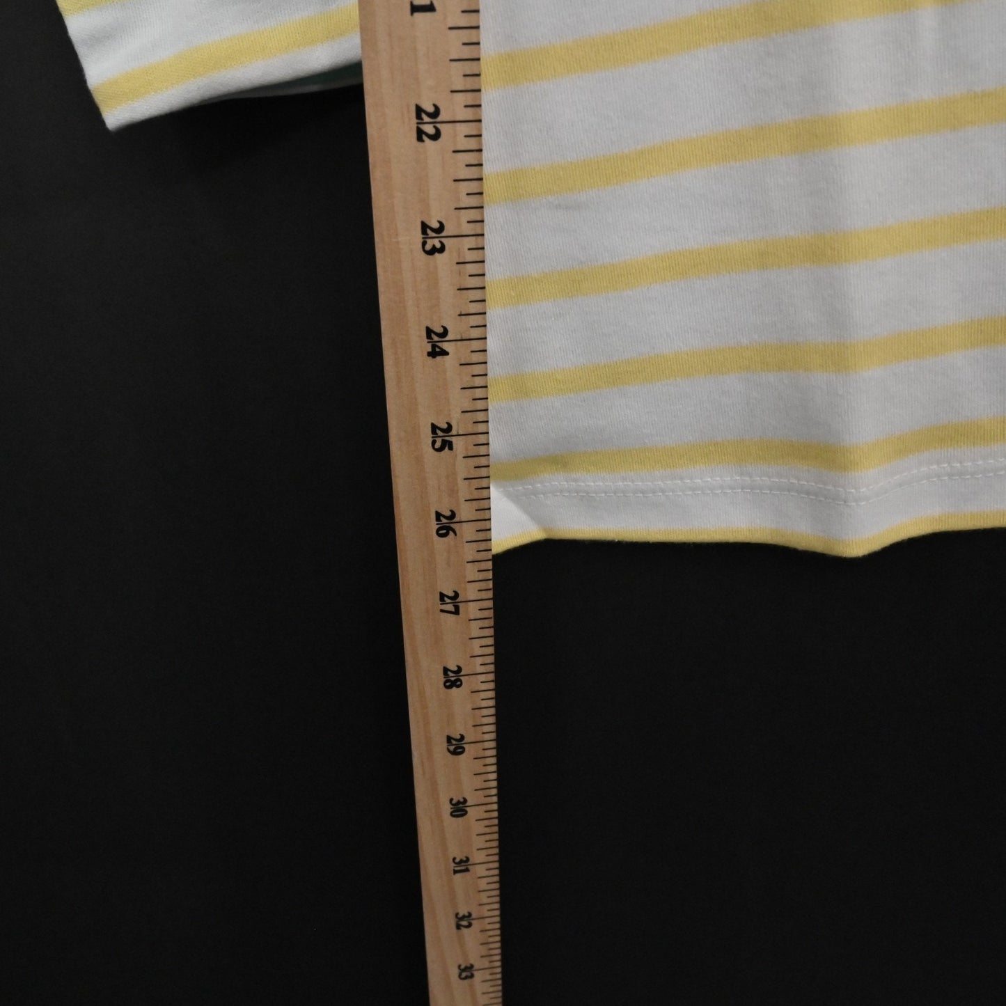 Quacker Factory Womens Sequin Butterfly Top Size S Yellow White Stripe Knit NEW