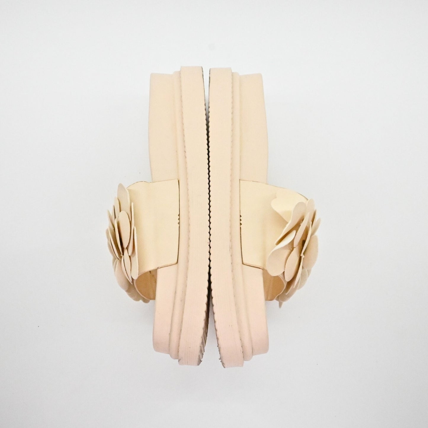 NEW YORK COMPANY Womens Camilia Platform Sandals Size 10 Floral Slides Natural