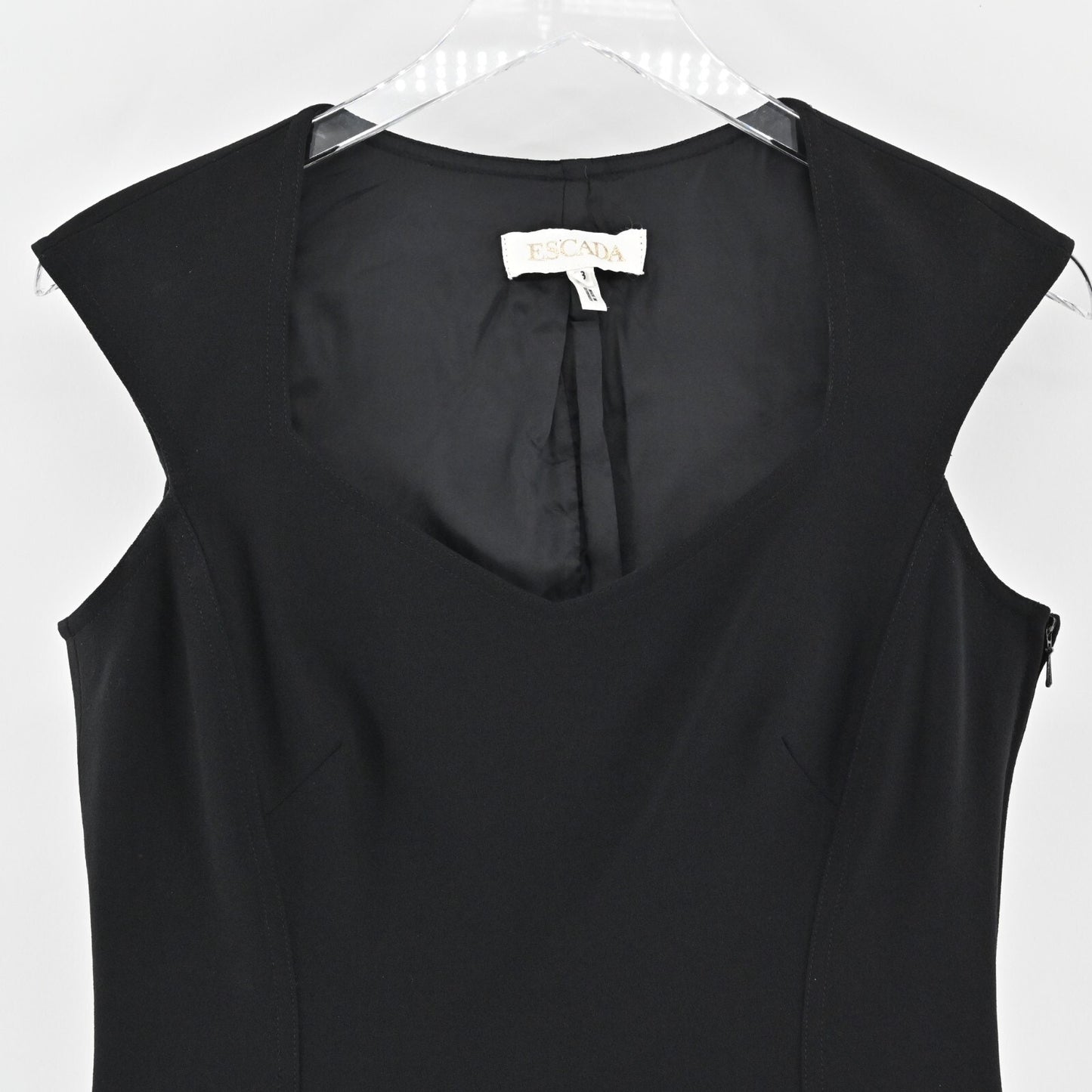 ESCADA Top Womens Size 38 Cap Sleeve Black Quiet Luxury Minimalist Office Career
