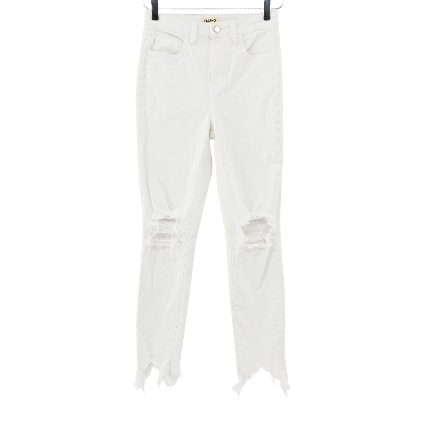 LAGENCE Jeans Womens Size 25 High Line Skinny High Rise Blanc Destruct White