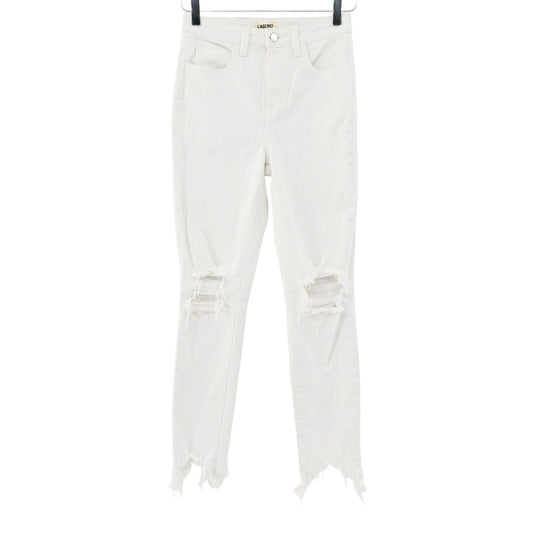 LAGENCE Jeans Womens Size 25 High Line Skinny High Rise Blanc Destruct White