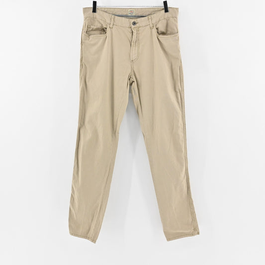 FAHERTY Mens Khaki Pants Size 34 Gorpcore Chino Slim Straight Leg Linen Casual