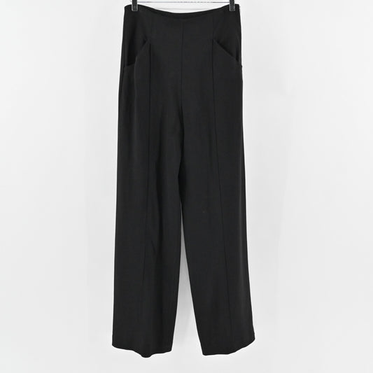 ALC Pants Womens Size 6 Marlo Solid Black High Rise Wide Leg Front Seam Trouser
