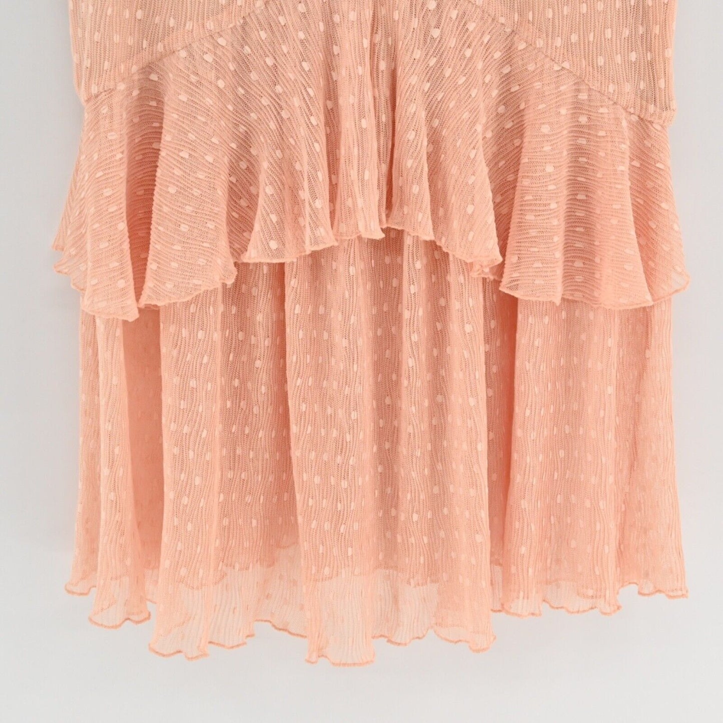 SONG OF STYLE Skirt Womens Size L Ada Midi Pink Polka Dot Ruffle Coquette Retro