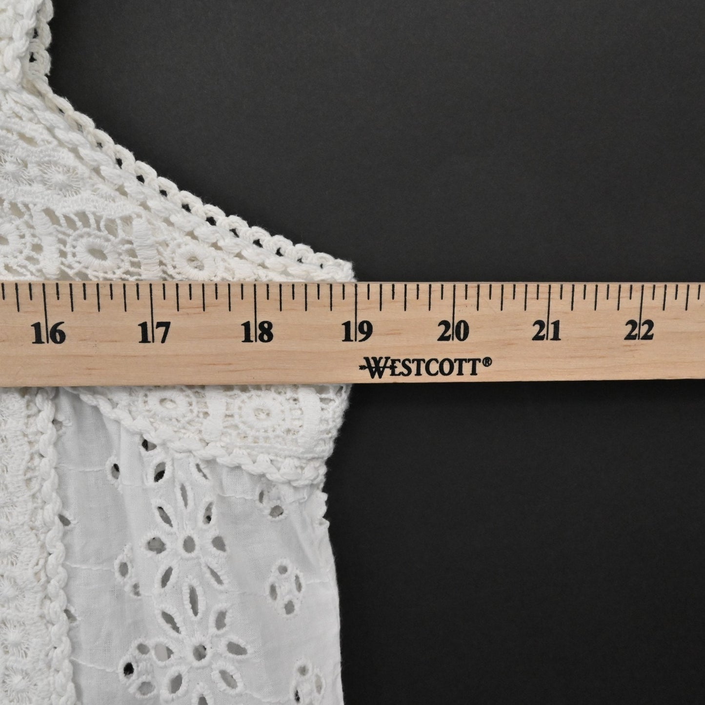 Ondademar White Eyelet Cover Up Dress Size L Square Neck Sleeveless Cotton Mini