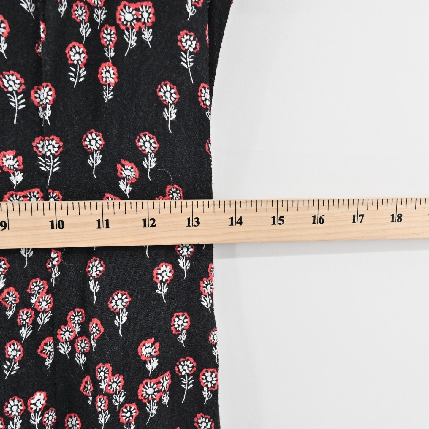 FREE PEOPLE Corrie Dress Size L Floral Printed Midi Side Slit Black Boho ALine