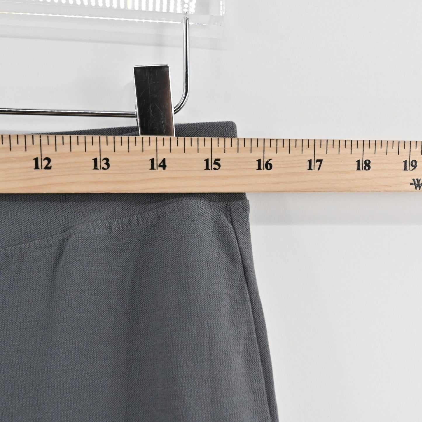 Eileen Fisher Washable Stretch Crepe Straight Pants Size S Gray Knit Lagenlook