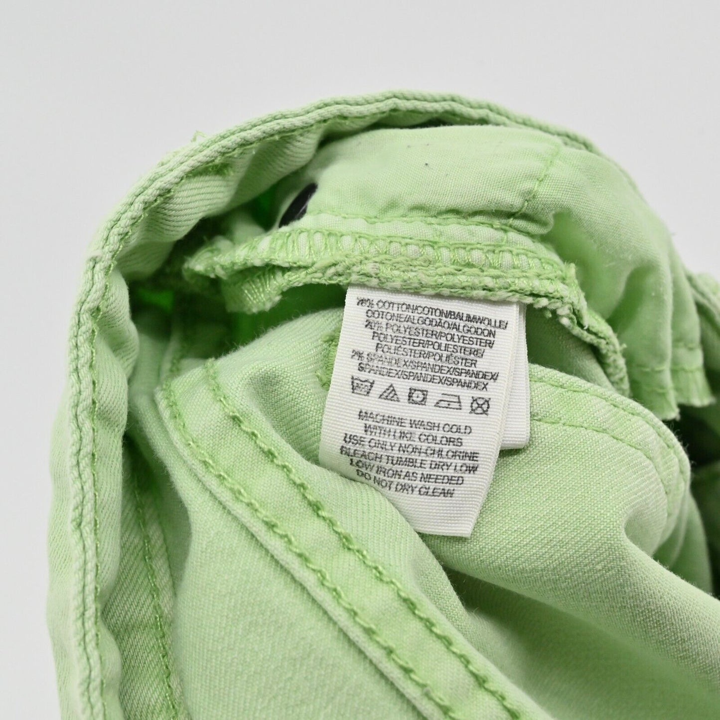 FREE PEOPLE Jeans Womens Sz 26 Low Rise Mint Green Skinny Leg Stretch Zip Ankle