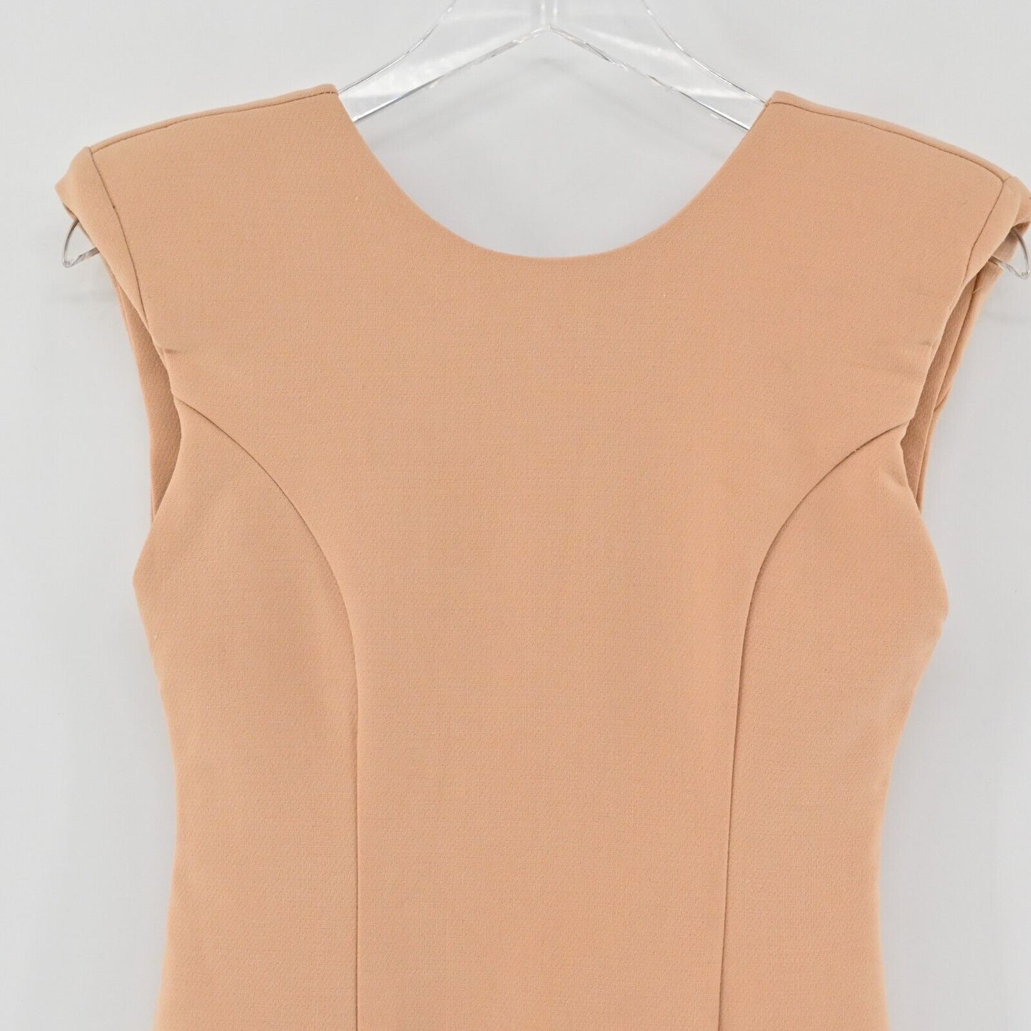 AQUA BY AQUA Dress Womens Size 8 Parnassus Woven Mini Nude Padded Shoulders