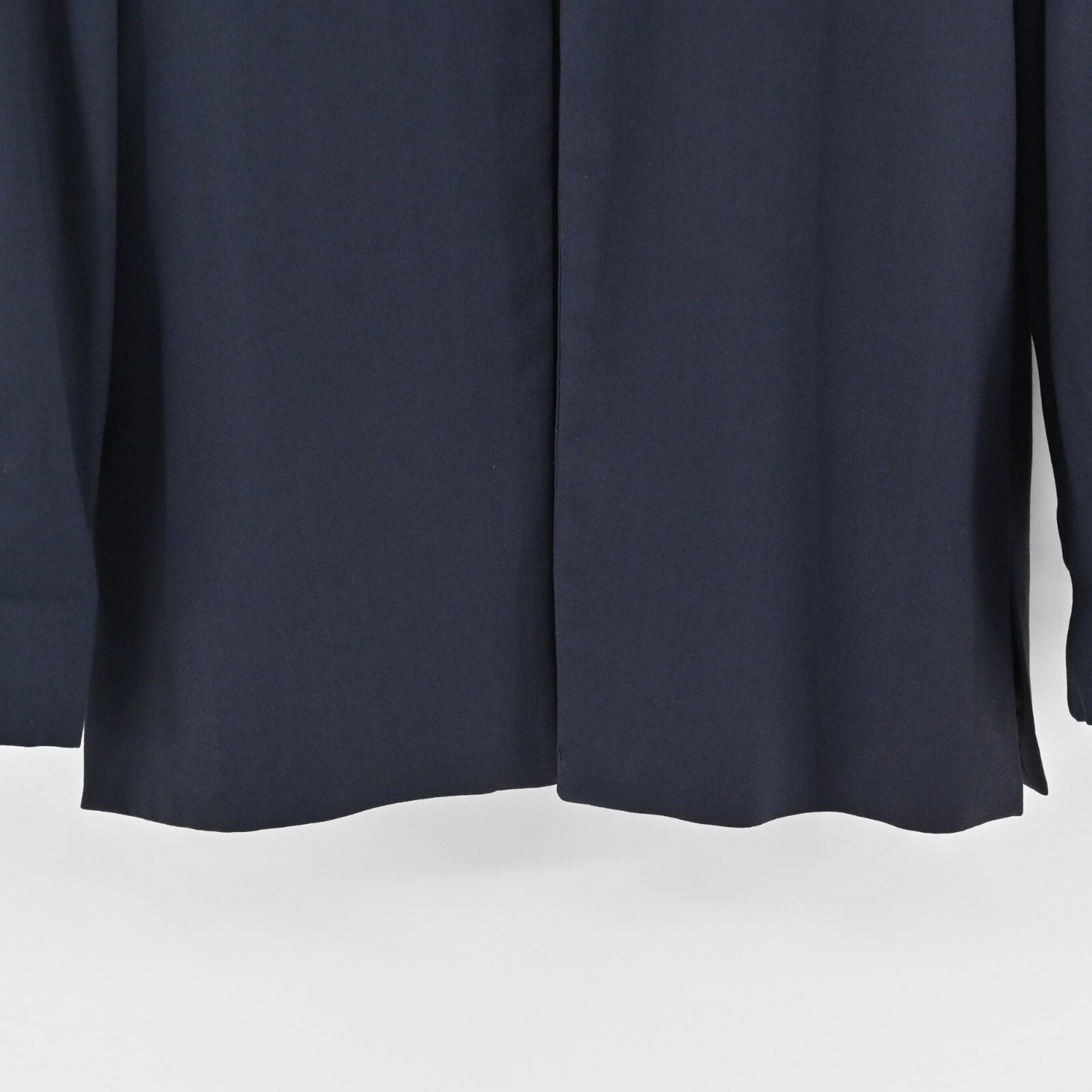 Vtg ZANELLA Jacket Womens Size 42 Solid Dark Navy Wool Collared Chore Shacket