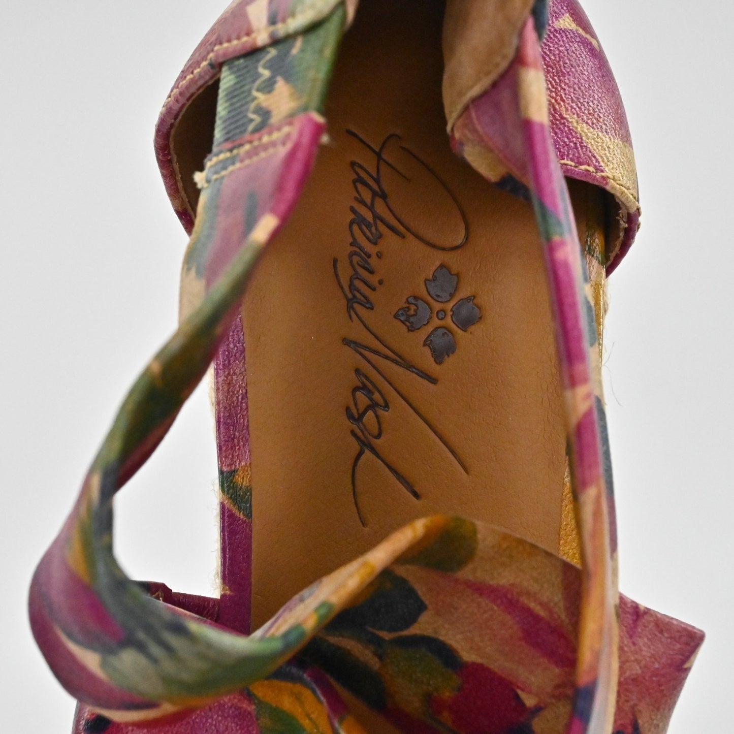 Patricia Nash Womens Rubia Leather Espadrille Wedge Sandals Size 11M Floral