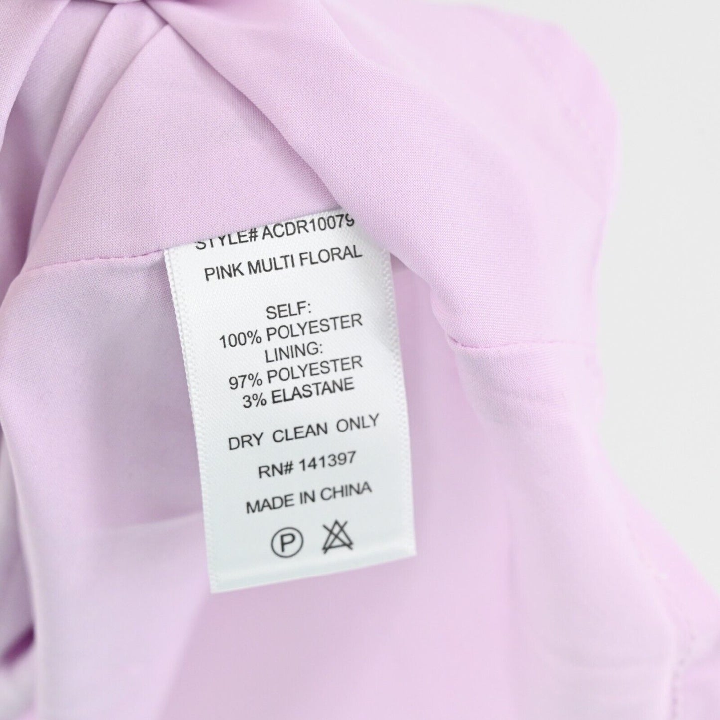 ASTR Dress Size M Devereaux Midi Cut Out Side Draped Pink Multi Floral Lavender