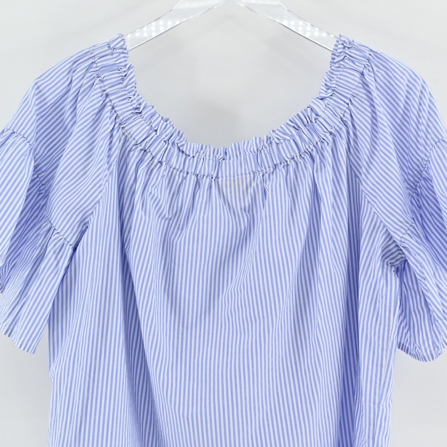 Kate Spade Womens Broome Street Stripe Off The Shoulder Top Size L Ruffle Sleeve