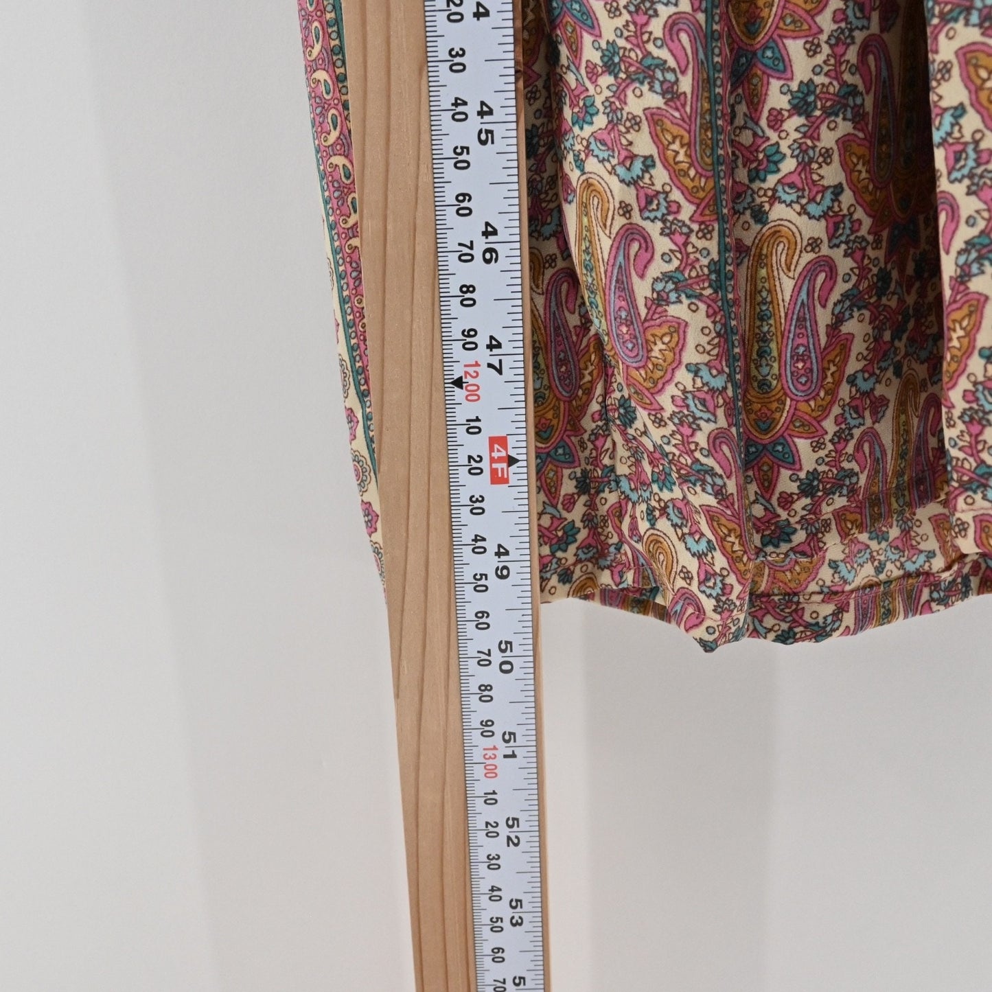 PERRY WALKER COLLECTIVE Cornelia Midi Dress Sz L Beige Paisley Silk Peasant Boho