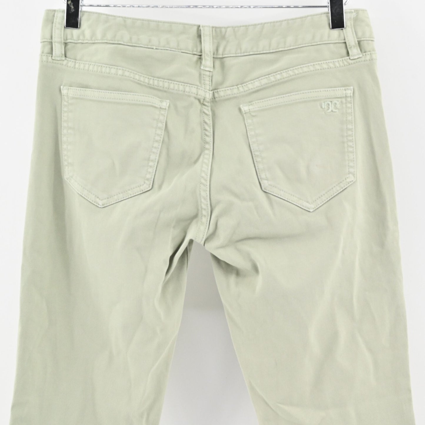 Tory Burch Jeans Womens Size 28 Alexa Cropped Skinny Leg Green Mid Rise Denim