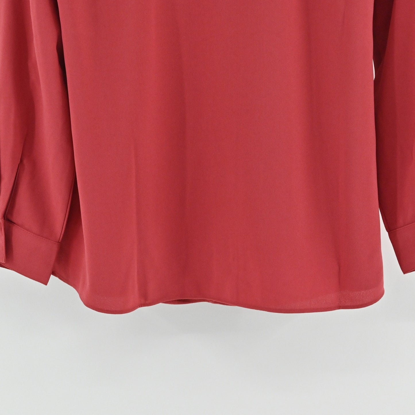 Soft Surroundings Akira Pleated Top Womens Size S Garnet Red Long Sleeve Blouse