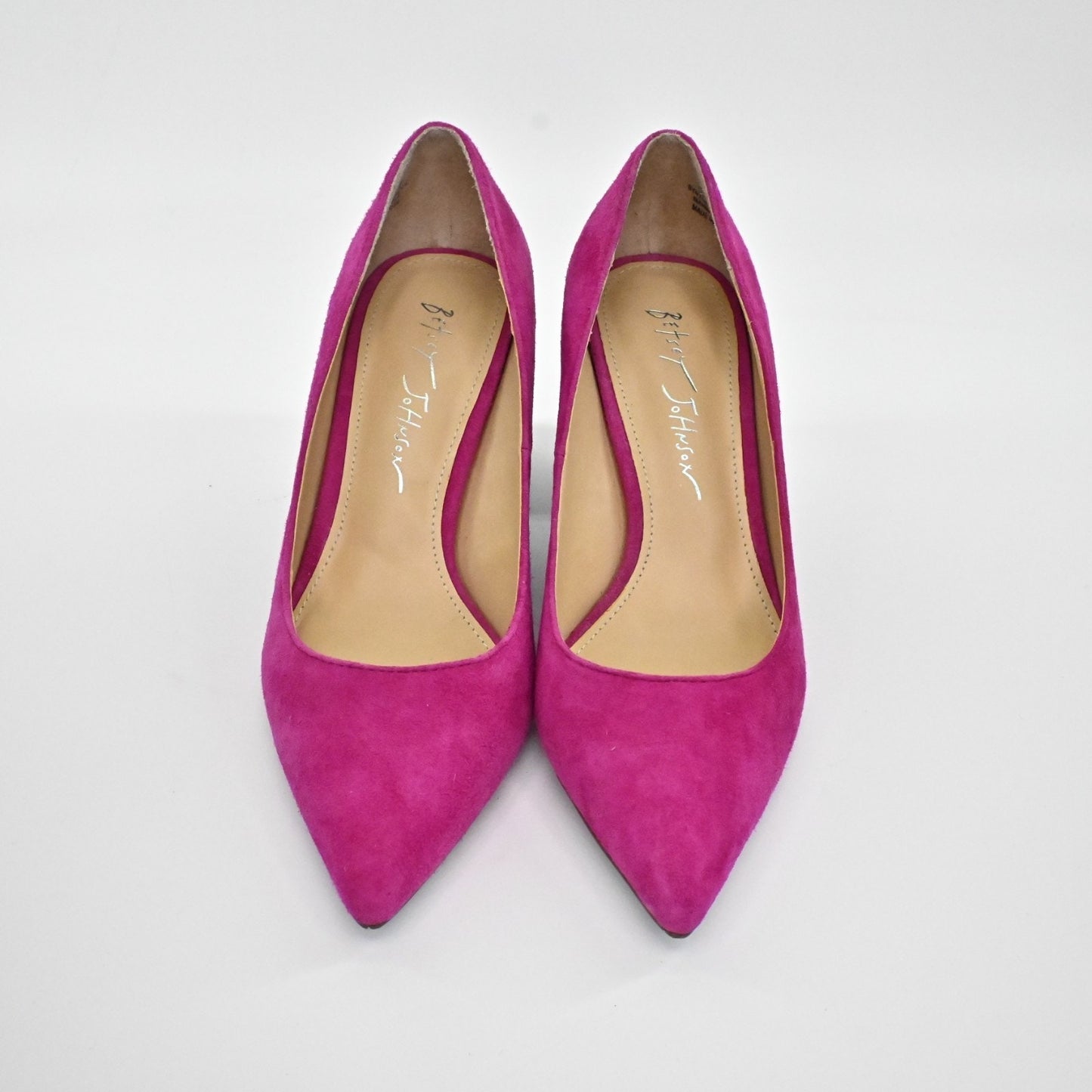 Betsey Johnson Womens Paige Suede Leather Heels Size 6.5M Pink Rhinestone Pumps