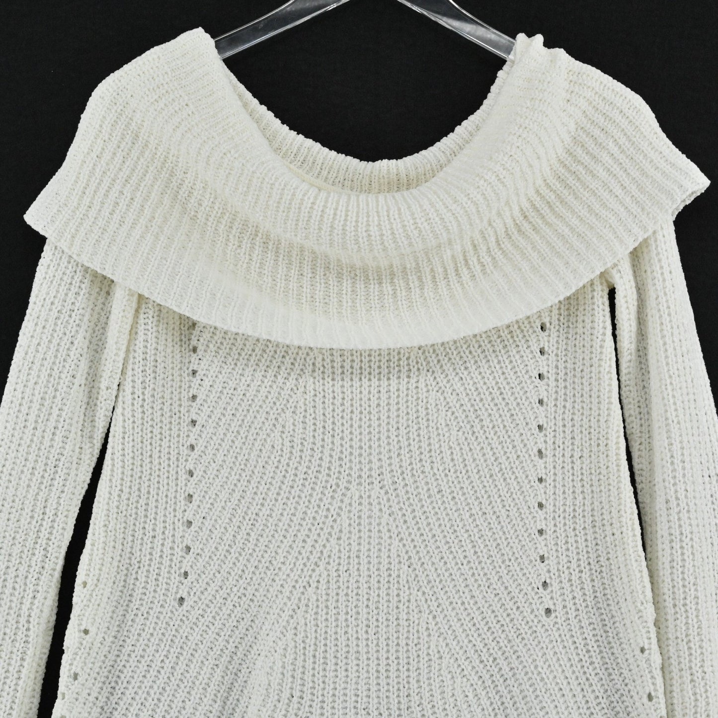 Anthropolgoie MOTH Womens Off The Shoulder Chenille Sweater Size XS Cream Boho
