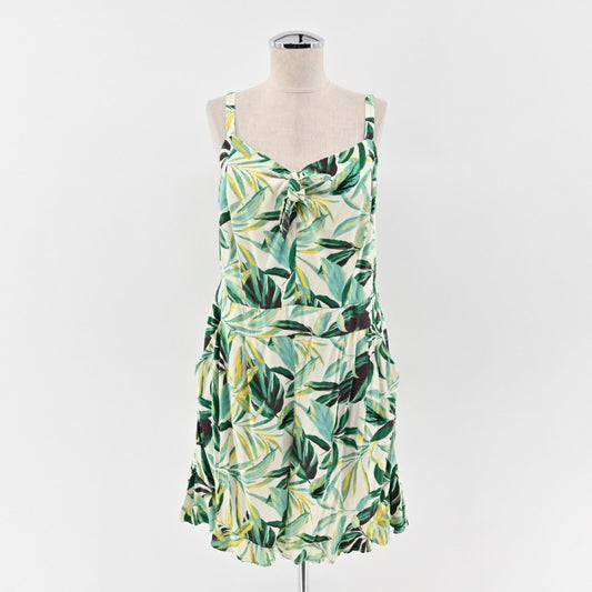 TORRID Romper Womens Size L Tropical Print Spaghetti Strap V Neck Ruffle Challis