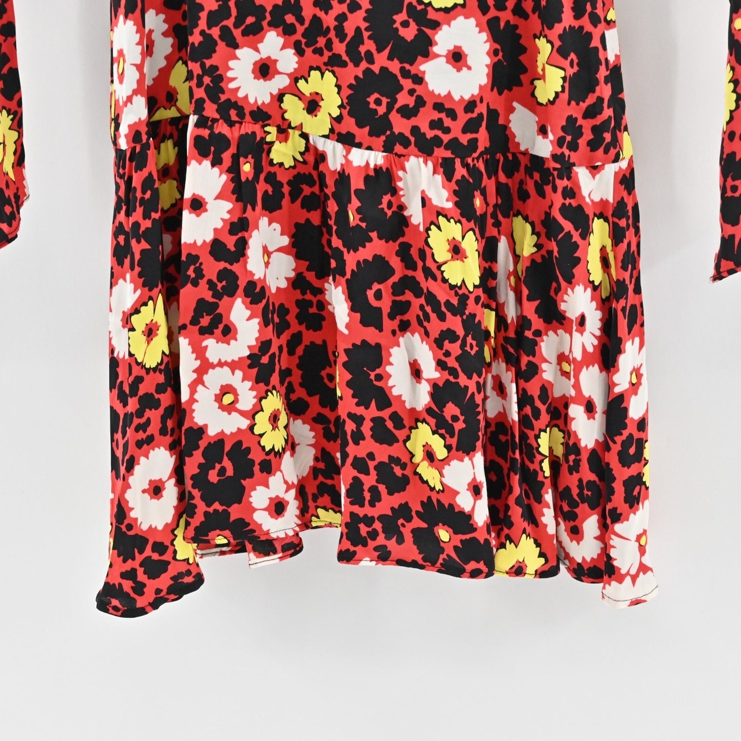 THE KOOPLES Wild Blossom Dress Size XS Floral Print Red Black Mini Maximalist