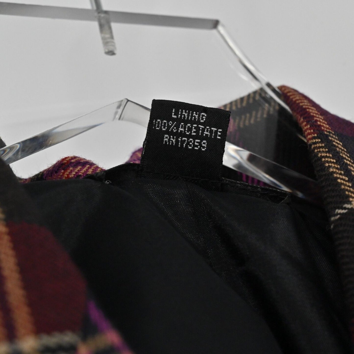 Vtg ELLEN TRACY Blazer Womens Size 10 Purple Plaid 100% Wool Single Breasted 90s