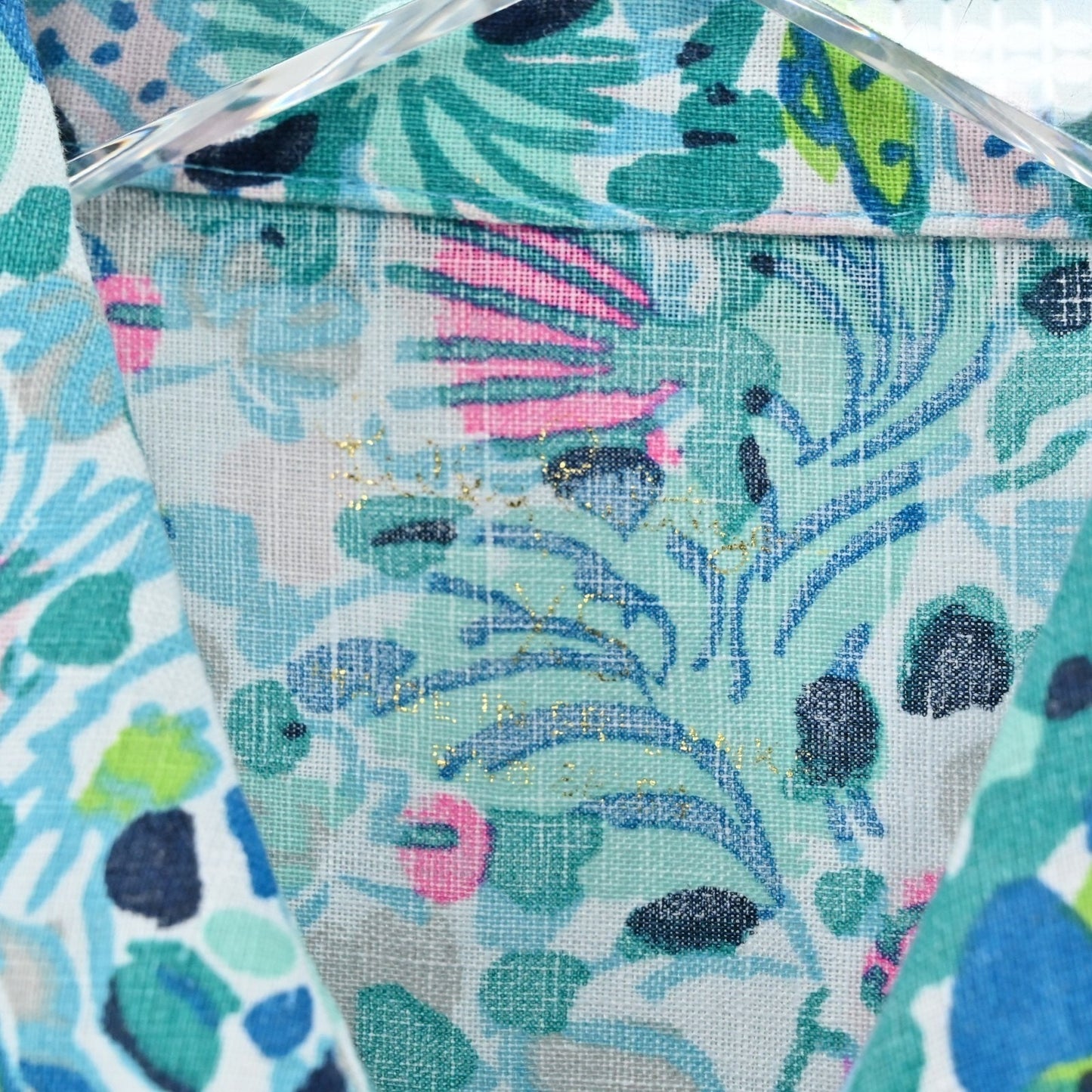 Lilly Pulitzer Sea View Linen Button Down Top Size XS Multi Dive Bar Button Blue
