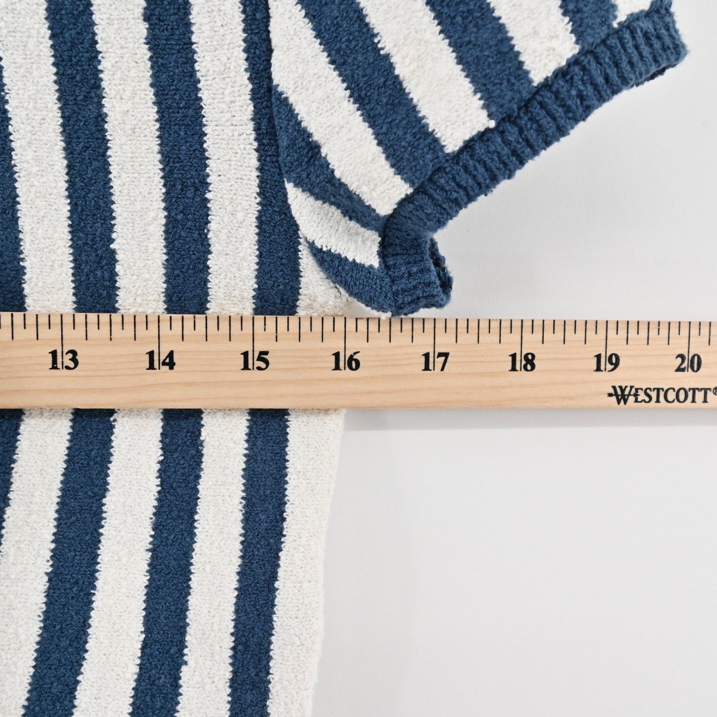Free People Womens Roberta Striped Top Size S Blue Ivory Terrycloth FP Beach NEW