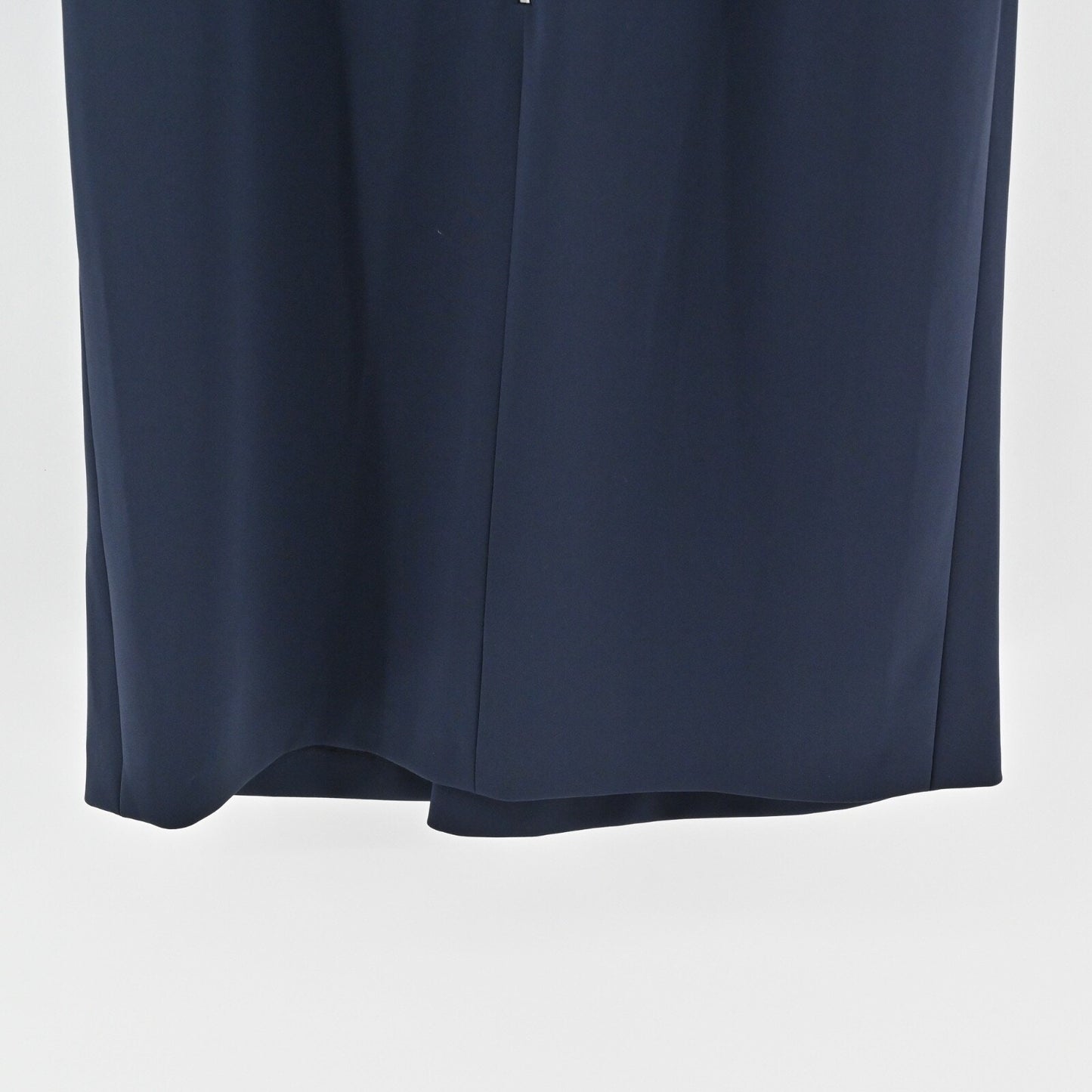 MOSCHINO Ruched Sheath Dress Size 12 Navy Boat Neck 3/4 Sleeve CHEAP AND CHIC