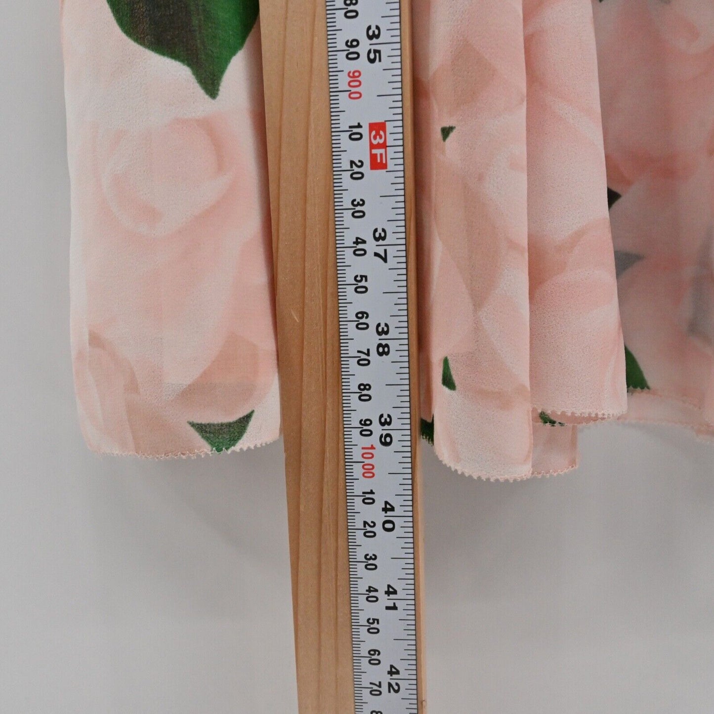 KARL LAGERFELD Dress Womens Size 8 Pink Floral Chiffon Flutter Sleeve Faux Wrap