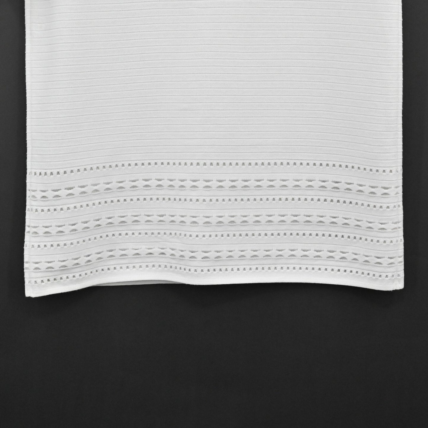ST JOHN Santana Knit Bianco Top Womens Size S White Cutout Quiet Luxury NEW