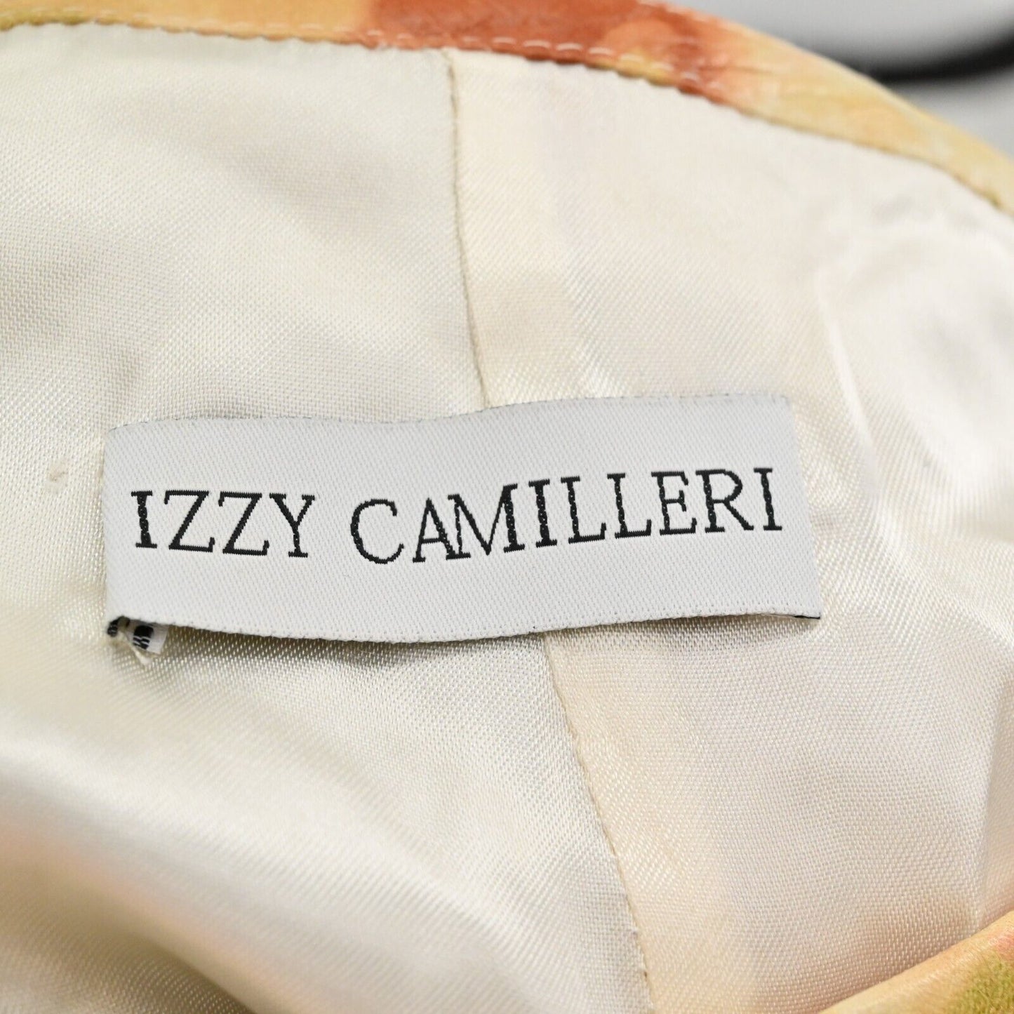 IZZY CAMILLERI Skirt Womens Sz 4 Leather Floral Print Lace Lined Retro Capsule